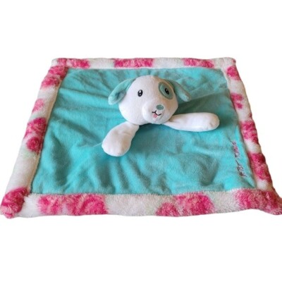 Betsey Johnson Plush Doggie Floral Pink and Blue Lovey Blankie
