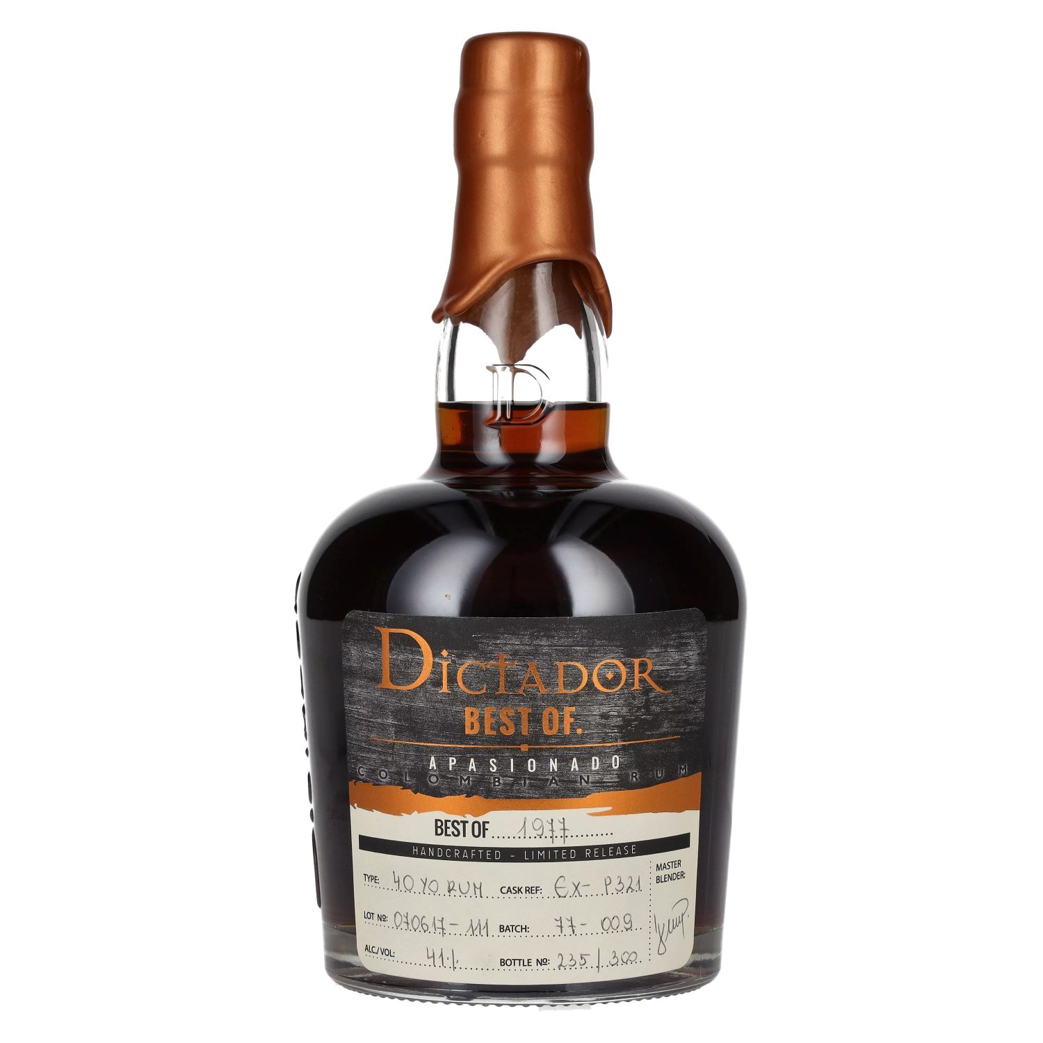 Dictador BEST OF 1977 APASIONADO Colombian Rum 40YO/070617-111/EX-P321