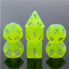 ⚡🍋 Neon Lemon DnD Dice Set | Dungeons and Dragons | 7 Dice RPG