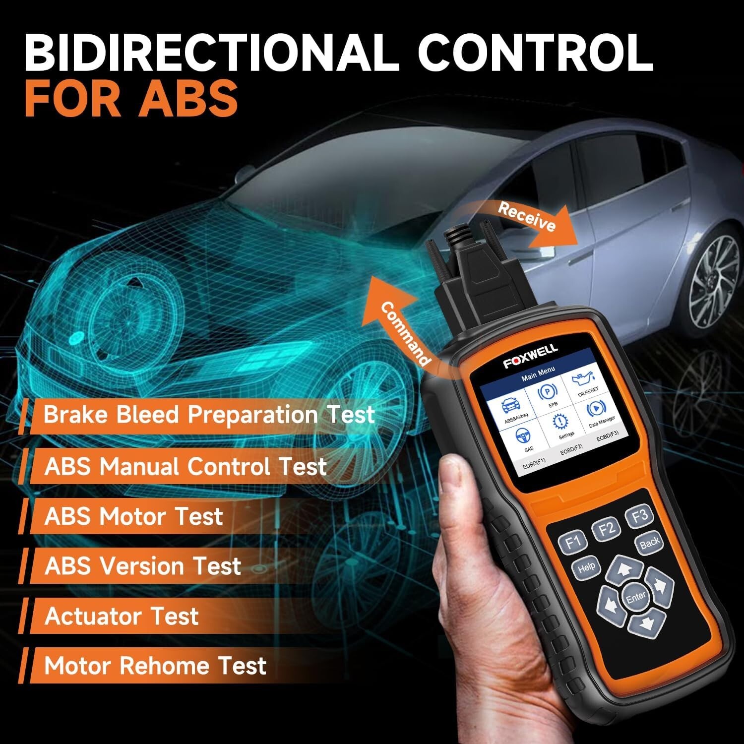 NT630 Plus Scanner with ABS and SRS Full Function, ABS Auto Bleed Car Diagnos...