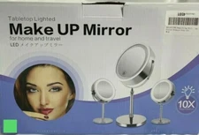 Tabletop Lighted Make Up Mirror 10x 