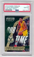 GIANNIS ANTETOKOUNMPO 2018 PANINI THREADS OUR TIME GOLD #6/10 PSA 10 GEM MINT