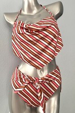 Victoria's Secret Nwt Striped Swim Top  High Waist Bottom Bikini Set Medium M