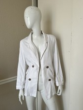 Stitch & Feather Nwt! White Linen/viscose Lightweight Blazer Jacket Sz L New!