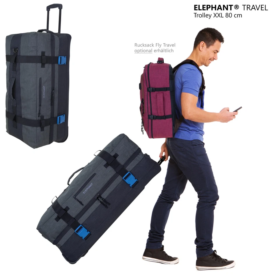 Trolley Reisetasche XXL 80cm 120L Elephant Travel groß Reisetrolley Damen Herren - Bild 4 von 4