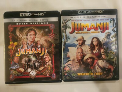 Jumanji 4K + JUMANJI WELCOME TO JUNGLE Ultra HD/Blu-ray   No digital codeS 