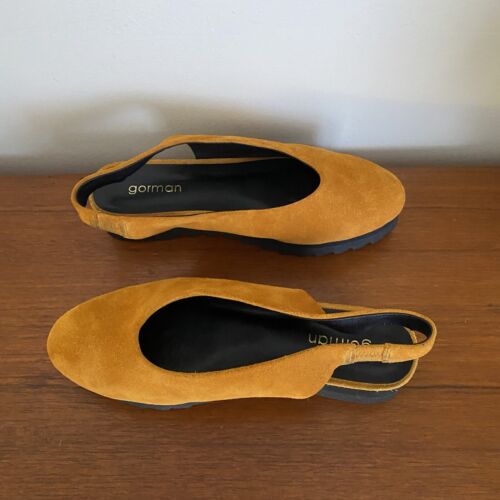 GORMAN ~ Mustard SUEDE Leather SLIP ON Slingback SHOES Size 38 ~ Gently Worn - Picture 12 of 15