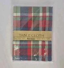 New World Market Plaid Red Green Blue Table Cloth 54 Inch Square