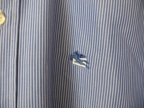 Etro Milano Regular Fit Long Sleeve Striped Shirt - Blue/White -sz S (15 1/2") - Picture 5 of 10