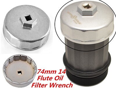 XN 74mm 14 Flute Oil Filter Cap Wrench Socket Remover Tool For Benz Toyota USA