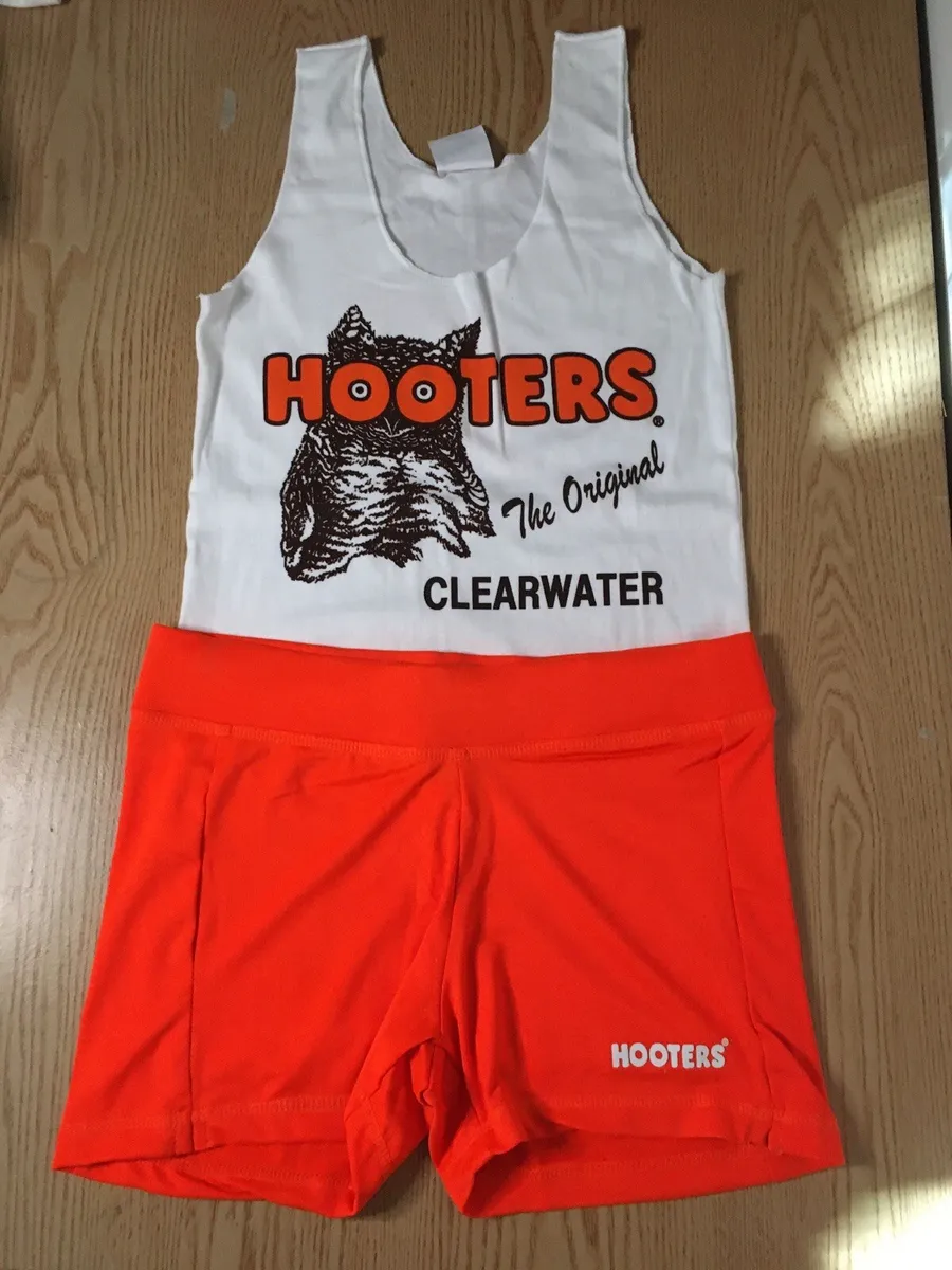New HOOTERS Uniform Halloween Costume Tank/Short Clearwater Florida  Large/Large