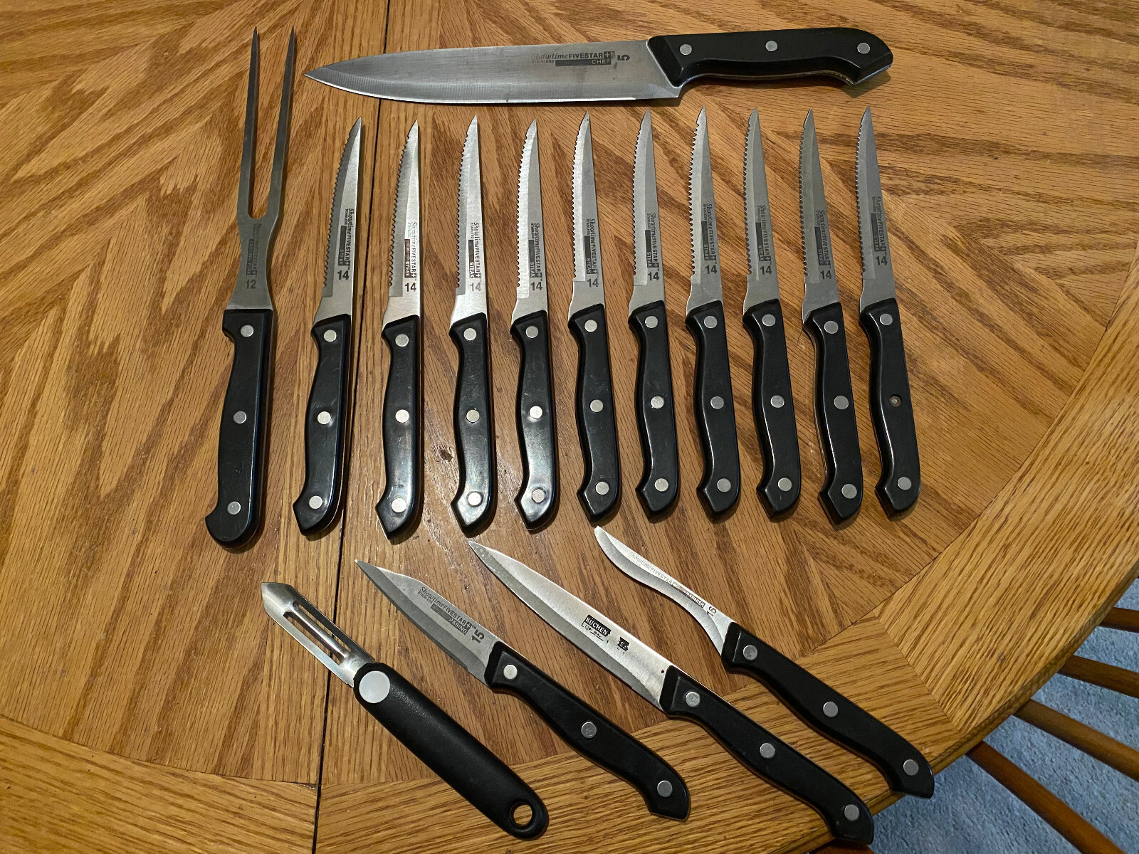 Ronco Showtime Six Star Cutlery Lot of 15 Knives + peeler eBay