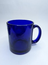 Cobalt Blue Glass Mug W Snake Etched Made In USA
