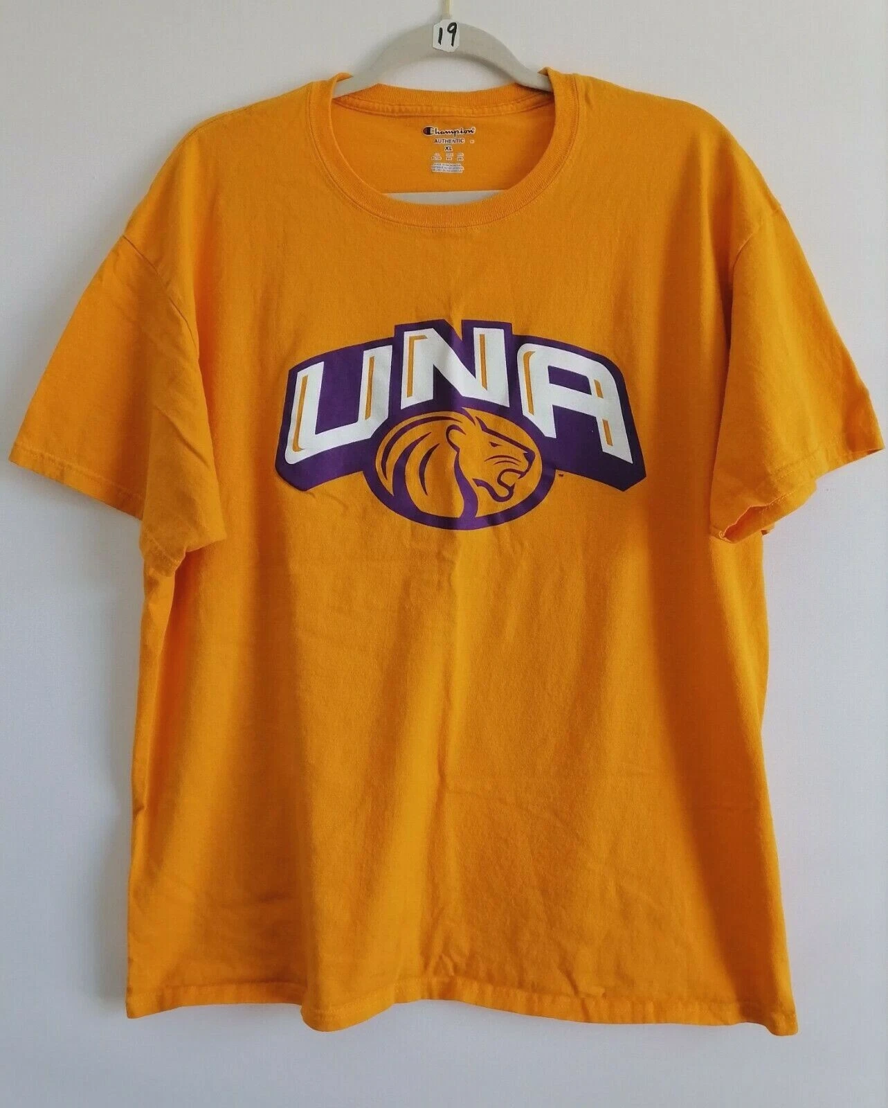 Champion Men’s Yellow Short Sleeve Cotton UNA Graphic T-Shirt Size X-Large