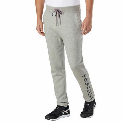 NWT Tommy Hilfiger Mens Fleece Sweatpants Drawstring Jogger Gray