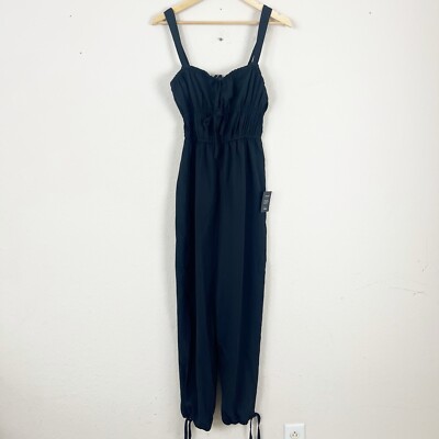 Lulus Elevated Perfection Black Sleeveless Tiered Bow Jumpsuit