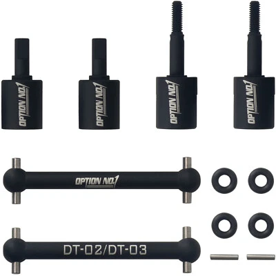 Juego de ejes de transmisión ósea de perro de aluminio para chasis Tamiya DT-02 DT-03 coche modelo