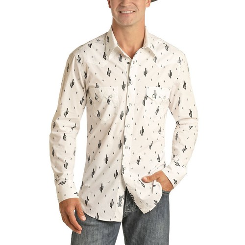 men's shirt with cactus print