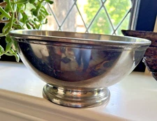 VINTAGE Williamsburg Stieff Pewter Bowl 9" x 4 1/2" CW6-9 some pitting interior