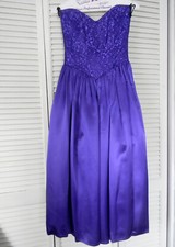 Early 1990's Gunne Sax sleeveless purple prom cocktail dress Size 3/4 