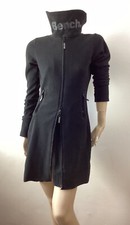 Bench 90s Vintage Black Fleece High Collar Coat Jacket Xs