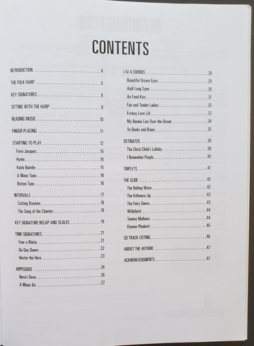 Folk Harp Method Lessons Songs Sheet Music Songbook With / CD - Picture 2 of 5