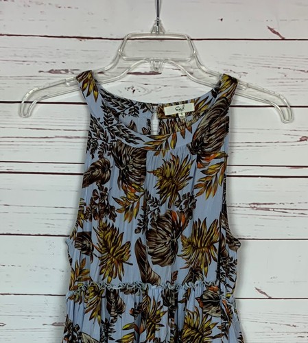 Staffelei Anthropologie Damen S Small blau ärmellos Boho Frühling Sommer Tunika Top - Bild 4 von 11