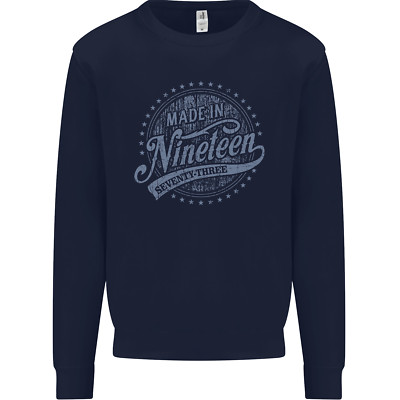 Distressed 53rd Birthday Made In 1973 Herren Sweatshirt Pullover Navy Blau