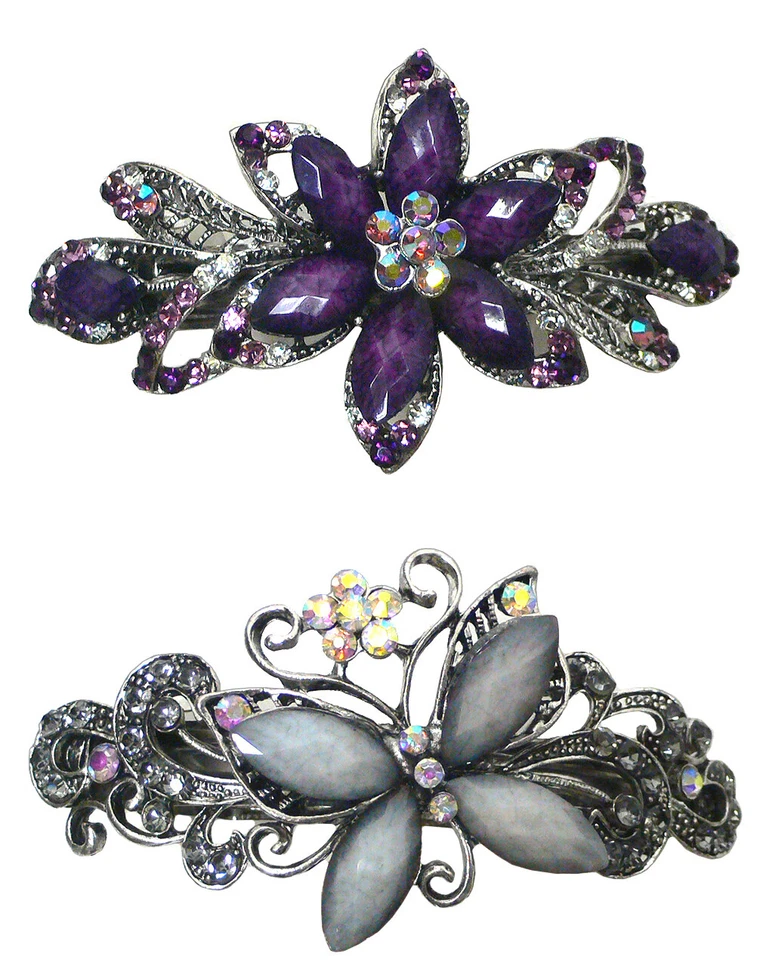 Juego de 2 pasadores grandes de mariposa de flores 1 ea de 2 estilos U86012-53-52-14-2 Foto 4 de 4