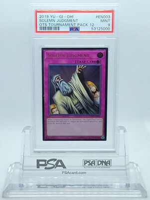 YUGIOH OTS OP12-EN003 SOLEMN JUDGMENT ULTIMATE RARE HOLO PSA 9