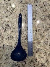 Vintage Ekco Ladle Blue Plastic Soup Spoon Dipper Cooking Utensil Kitchen USA