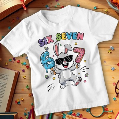 67 Six Seven Meme T-Shirt Ostern lustig Hase Eiersuche süß Erwachsene & Kinder Shirt #1