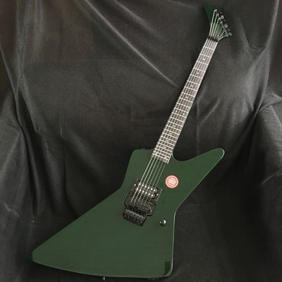 #ad #ad Green Explorer Electric Guitar Mahogany Body FR Bridge Black Parts Fast Shipping $279.00