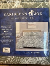 Brand New Caribbean Joe Coastal 3-Piece Full/Queen Quilt Set
