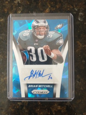 2024 Panini Prizm Flashback Autograph Brian Mitchell  FBA-BML Blue Ice Prizm 99 