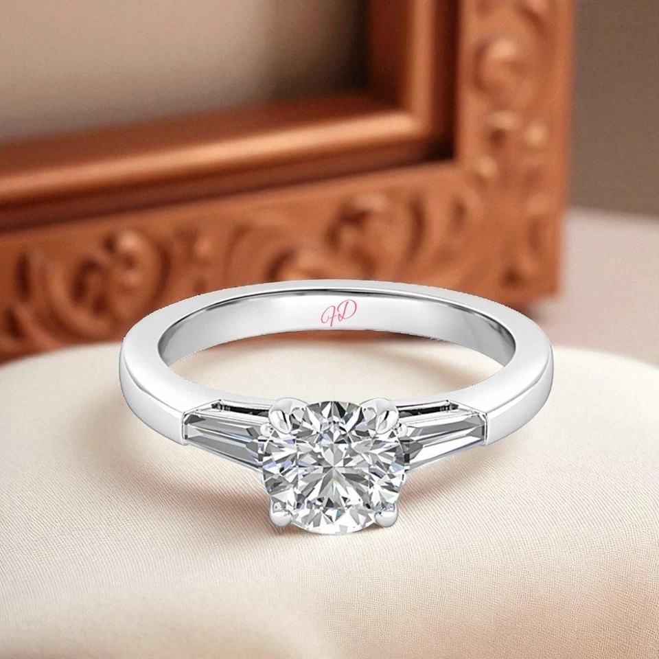 Diamond Ring For Women Platinum Lab Grown Round 1.48 Carat IGI Certified PT950 - Image 2 of 4