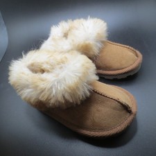 Toddler Girls Faux Suede Ankle Boots Faux Fur Lined Brown Tan Size 6 Booties