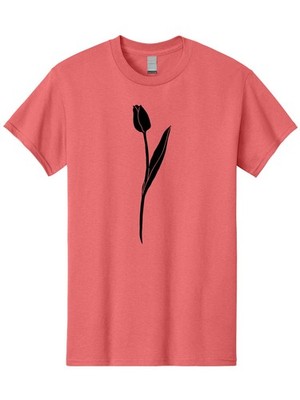 Tulip-Silhouette Mens Graphic Tee, 100% Cotton, Casual Summer Wear