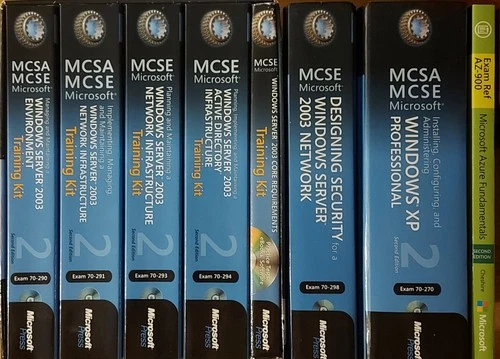 MCSE/MCSA Microsoft Training 7 BOOKS Software CD's UNOPENED - NEVER BEEN USED