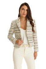 Gabrielle Tweed Double Breasted Blazer Ecru Multi THE NOLI SHOP