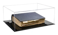 Acrylic Large Book Display case with Clear Case & Black Base 18"x14"x7"(A014-A)