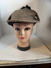 Hawkins country collection sherlock holmes style deerstalker hat size 58cm