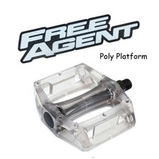 FREE AGENT POLY PLATFORM, BMX/ Hybrids 9/16'' Smoke Polycarbonate Pedal Pair