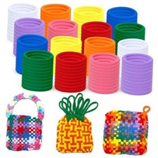 180 Pieces Rainbow Potholder Loom Kit Elastic Loops Potholder Maker Multicolor