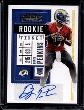 2020 Panini Contenders Bryce Perkins Auto Rookie Ticket #226 Rams Rookie