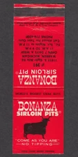 Bonanza Sirloin Pit 11815 E Eight Mile Rd Warren MI matchcover