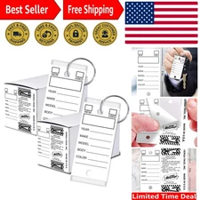 500 Key Tags, Self Protecting Poly, 1.25''x3'', Highly Resistant to Abrasion,...