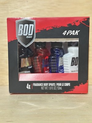 4x- BOD MAN Most Wanted Men's Fragrance Body Spray 1.8 FL OZ/53mL Ea