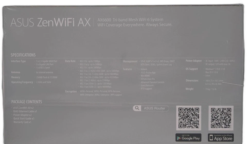 Asus Zenwifi Ax6600 Tri-band Mesh Wifi 6 System (xt8 2pk) - Whole Home Coverage - Image 4 of 4