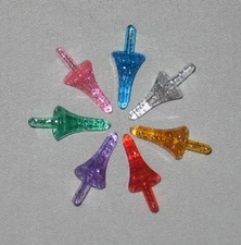 7 Vintage Style Small Astro Rocket Ceramic Christmas Tree Glitter Bulbs